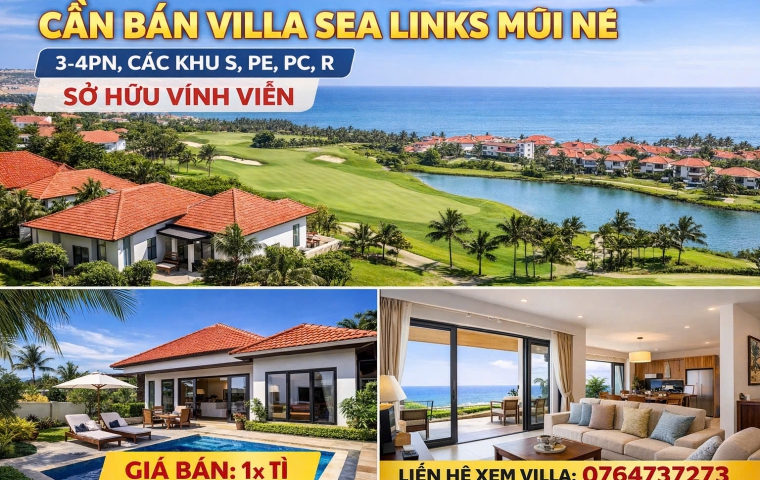 Bán villa Sea Links City Mũi Né sở hữu vĩnh viễn – giá từ 1x tỷ, gần biển Bãi Đá Ông Địa, cơ hội đầu tư nghỉ dưỡng hấp dẫn
